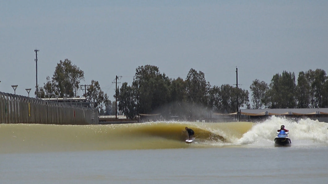 Micah Bundy pulls in at the surf ranch.