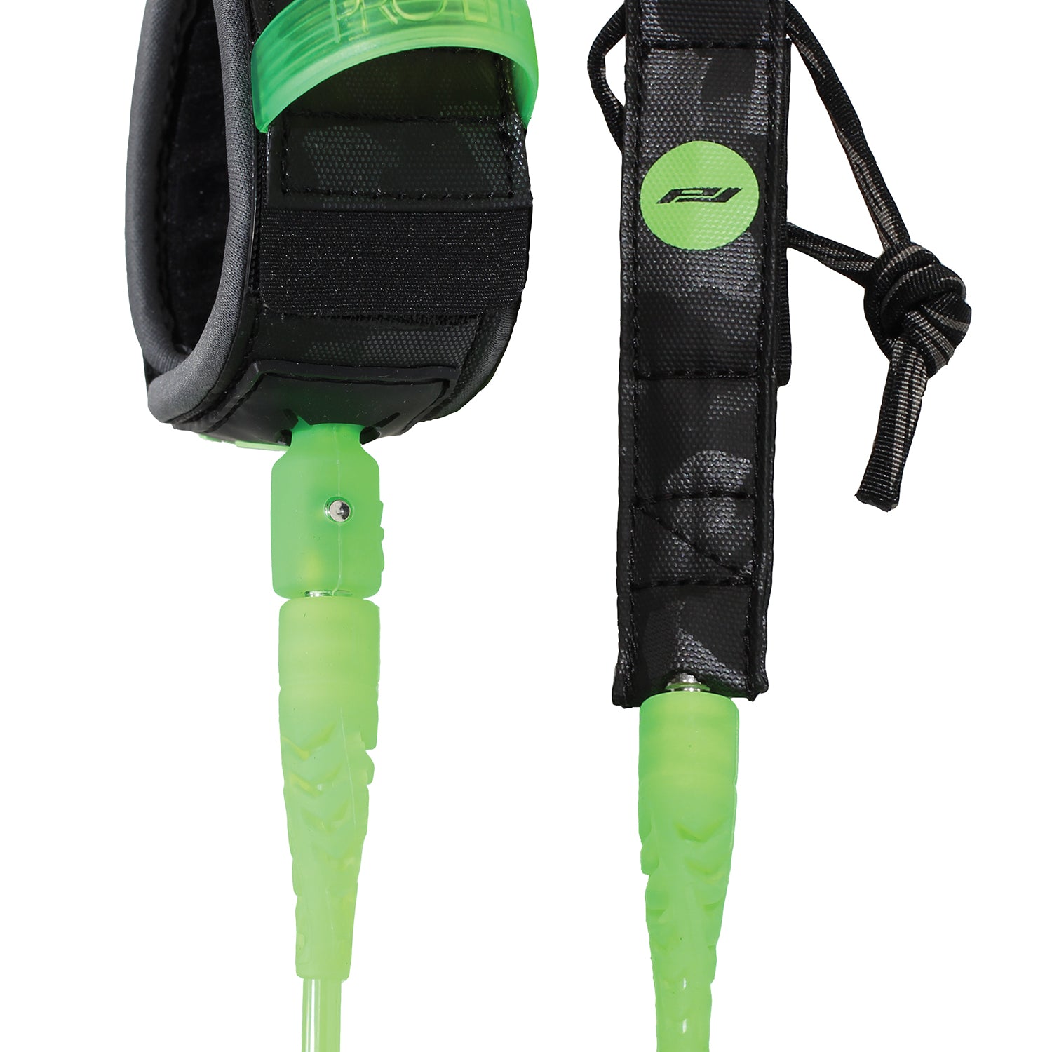 pro-lite 6'0 surfboard leash comp series lime green