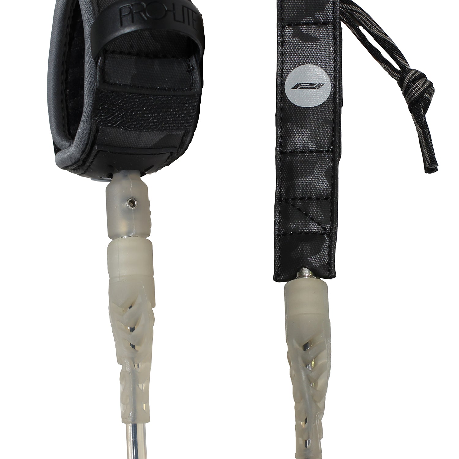 pro-lite 6'0 surfboard leash comp series clear smoke