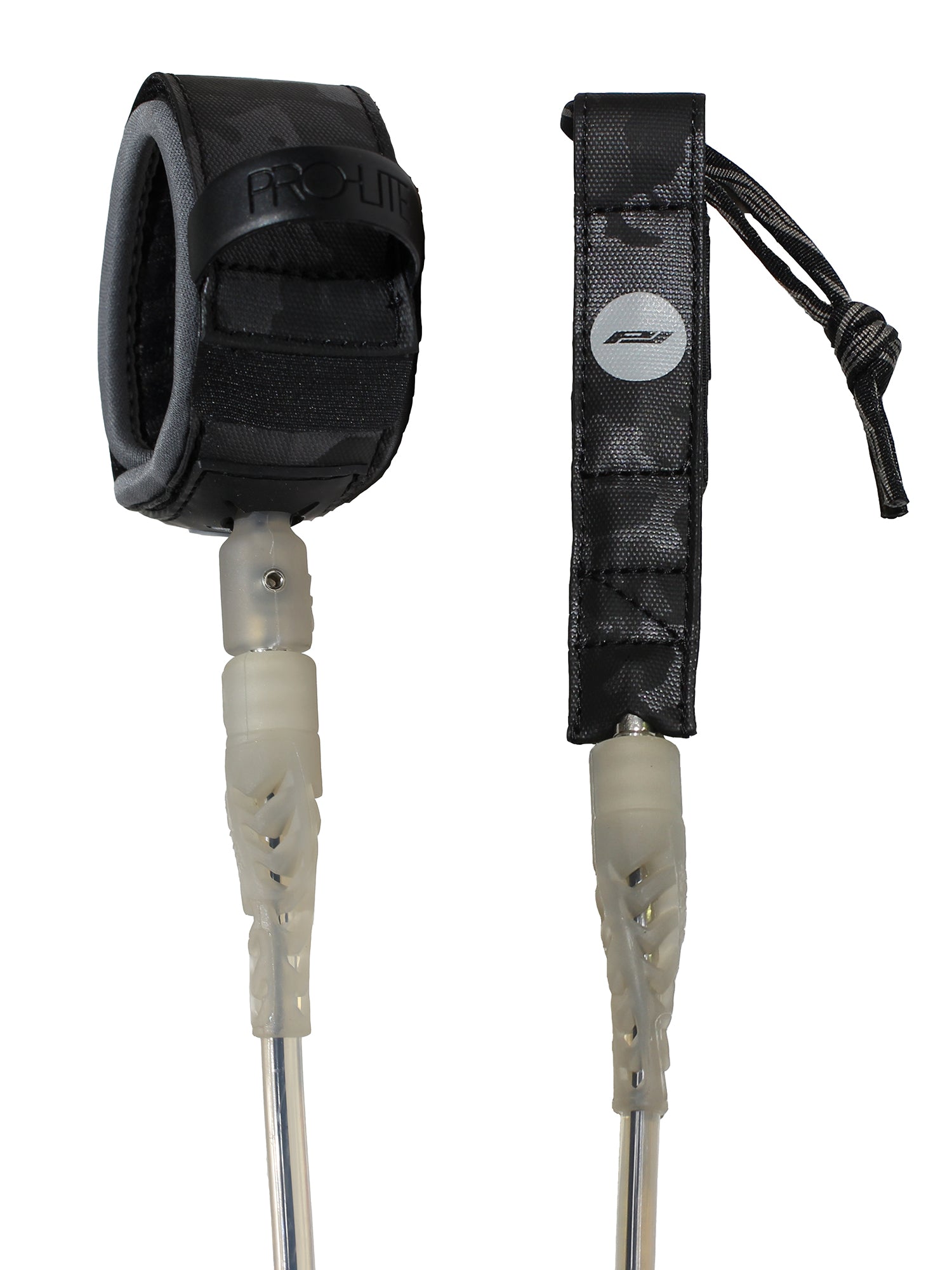 pro-lite 6'0 surfboard leash comp series clear smoke