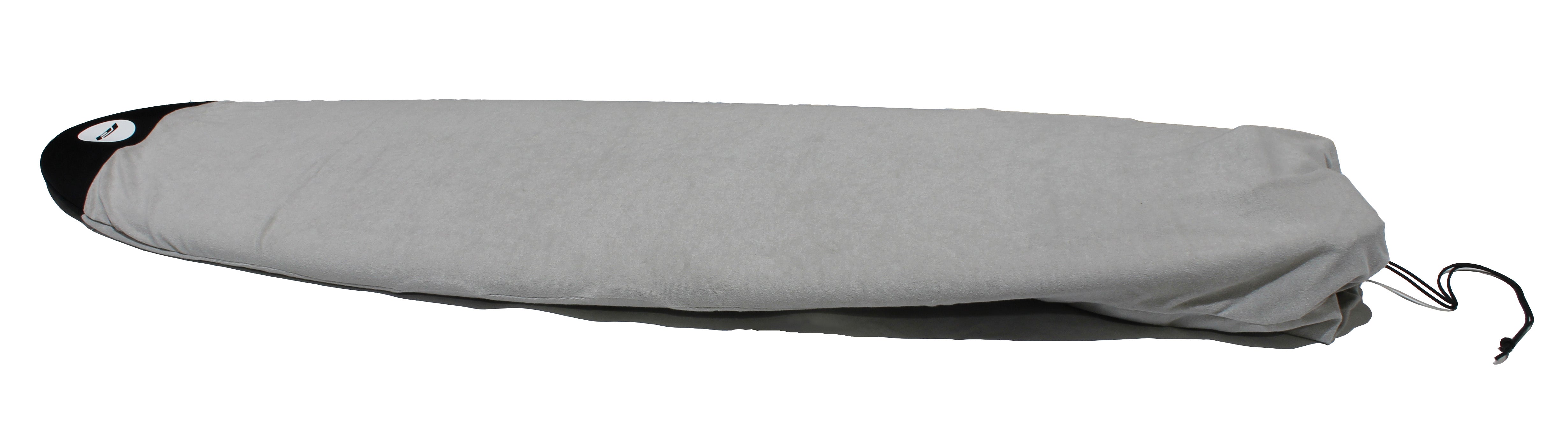 Pro-Lite fish/hybrid wide surfboard sock cover with drawstring closure.