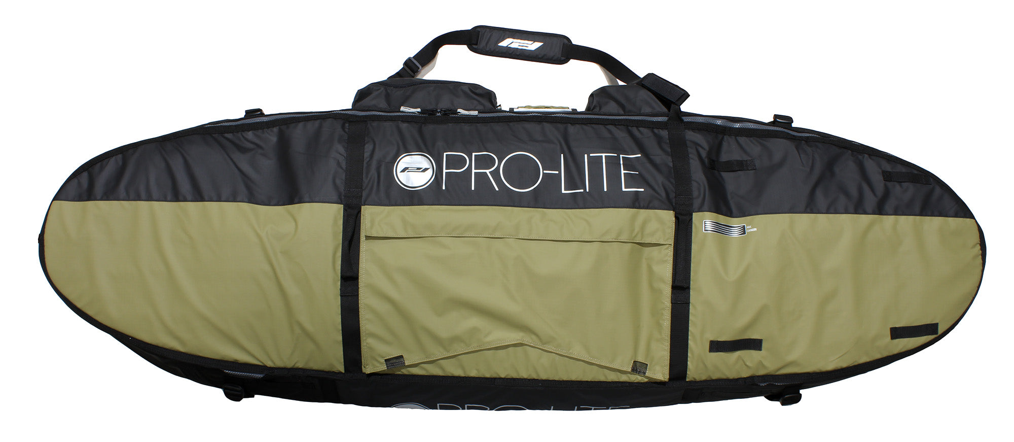Pro-Lite finless coffin surfboard travel bag 3-4 boards-top view