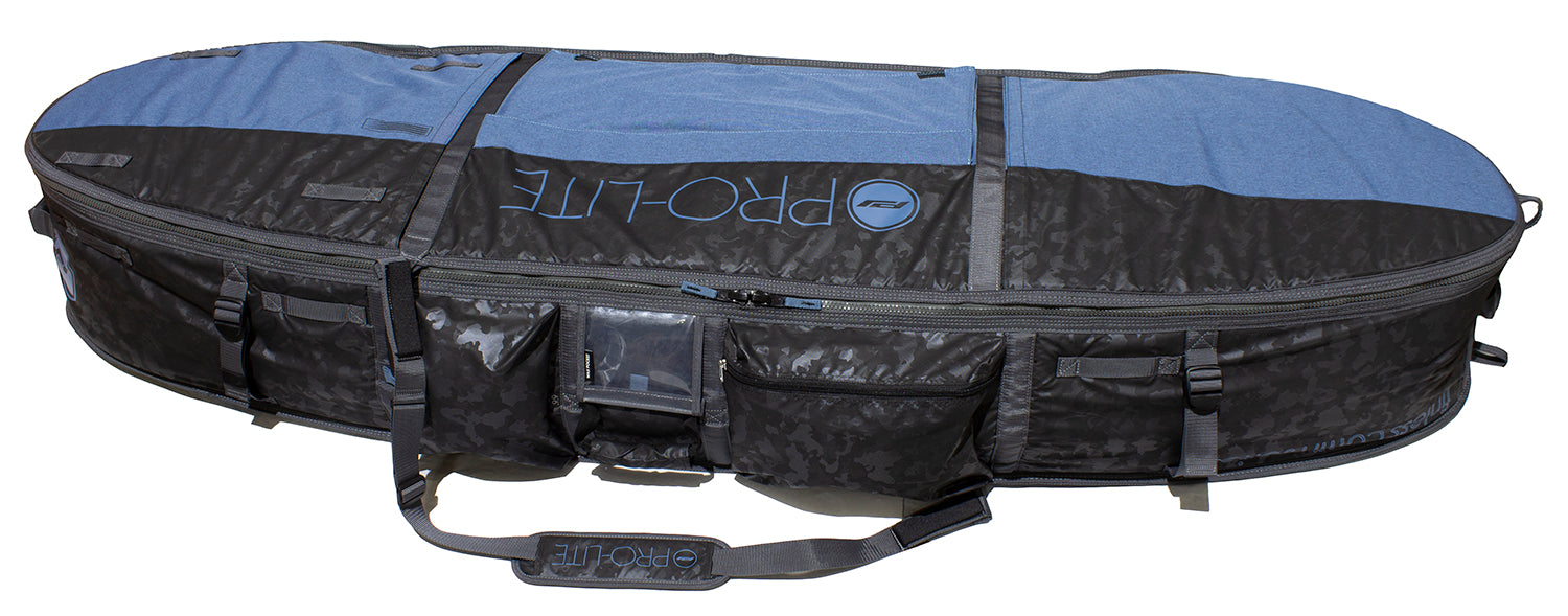 Pro-Lite armored coffin surfboard travel bag multiple boards profile view