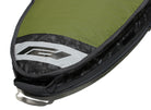 Durable reinforced carry handle on nose of smuggler bag.