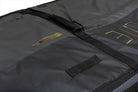 Pro-Lite finless coffin surfboard travel bag reinforced carry handles on top of bag.