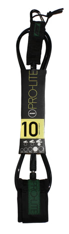 Pro-Lite black surfboard leash size 10'0 for large waves (survivor)