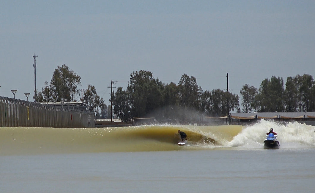 Micah Bundy pulls in at the surf ranch.