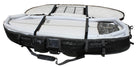 Inflatable padding inside the armored coffin surfboard travel bag. 