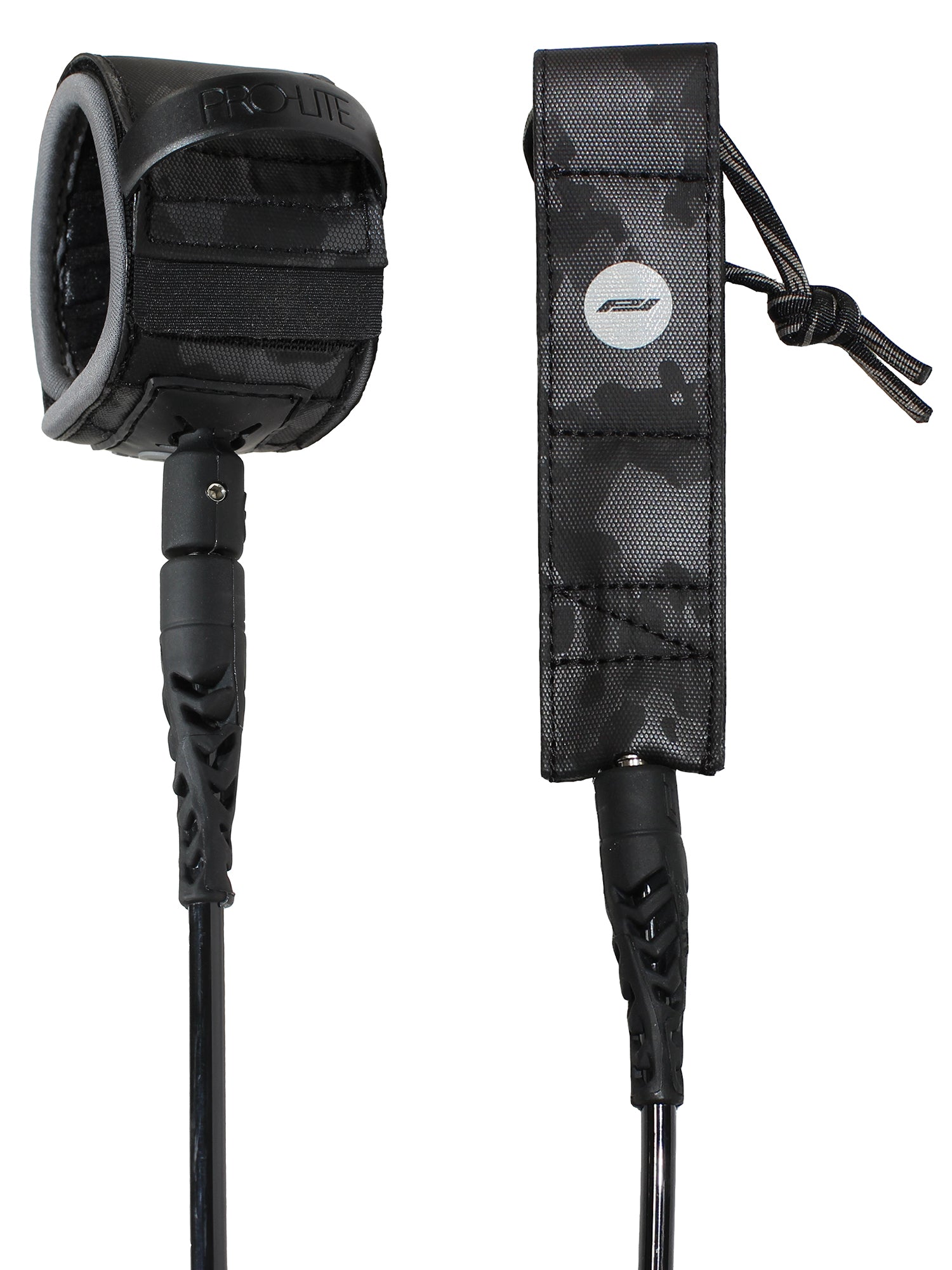 Survivor series large wave pro-lite surfboard leash-black with gray logo