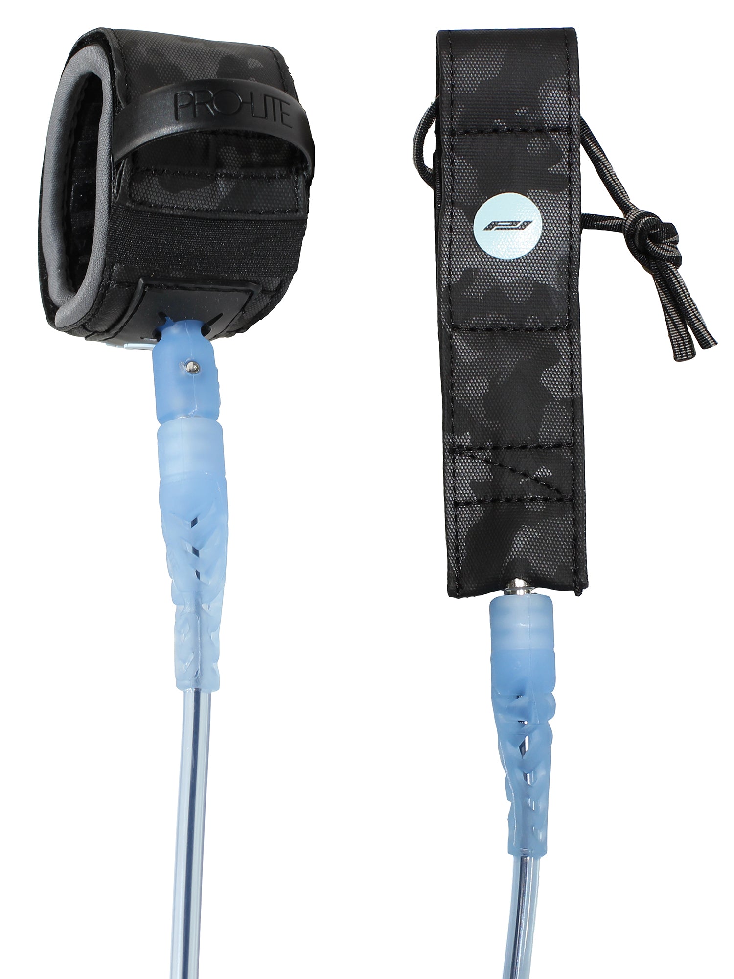Pro-Lite 8 foot freesurf leash clear light blue with black core