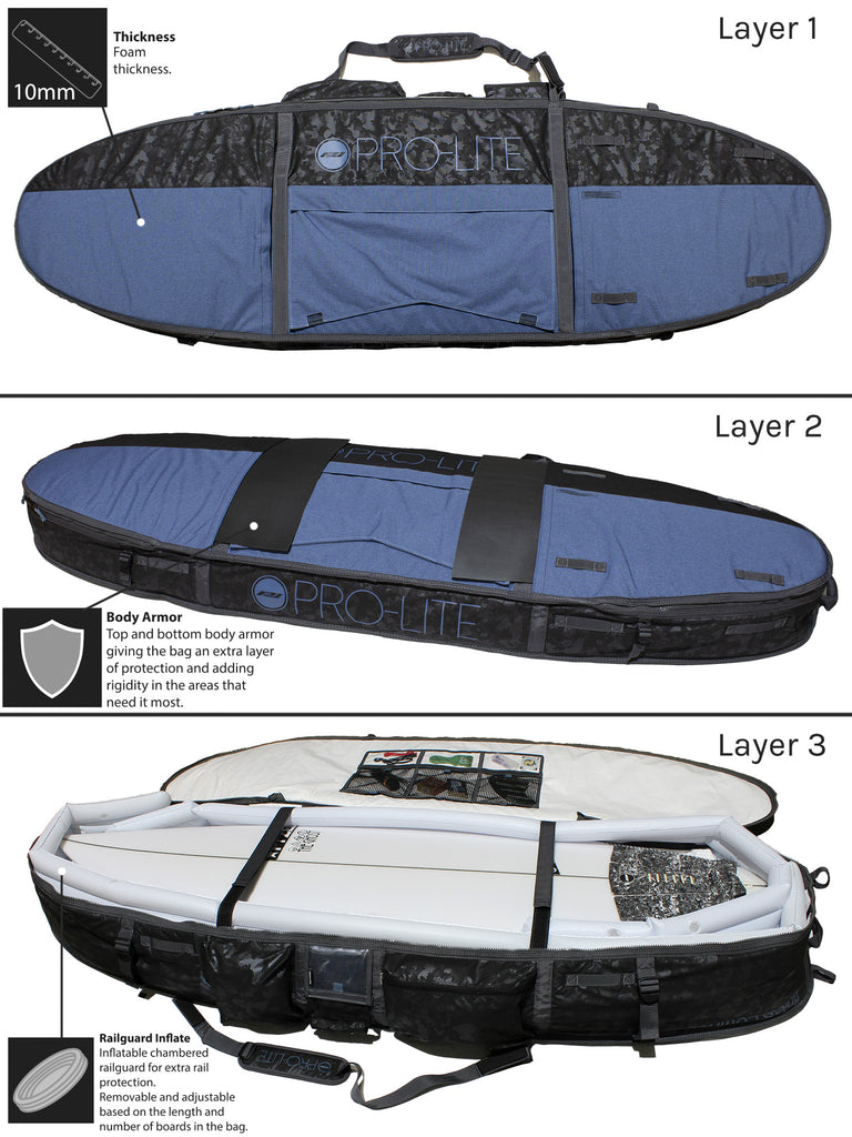 Armored Coffin Surfboard Travel Bag Triple/Quad (34+ Boards) ProLite