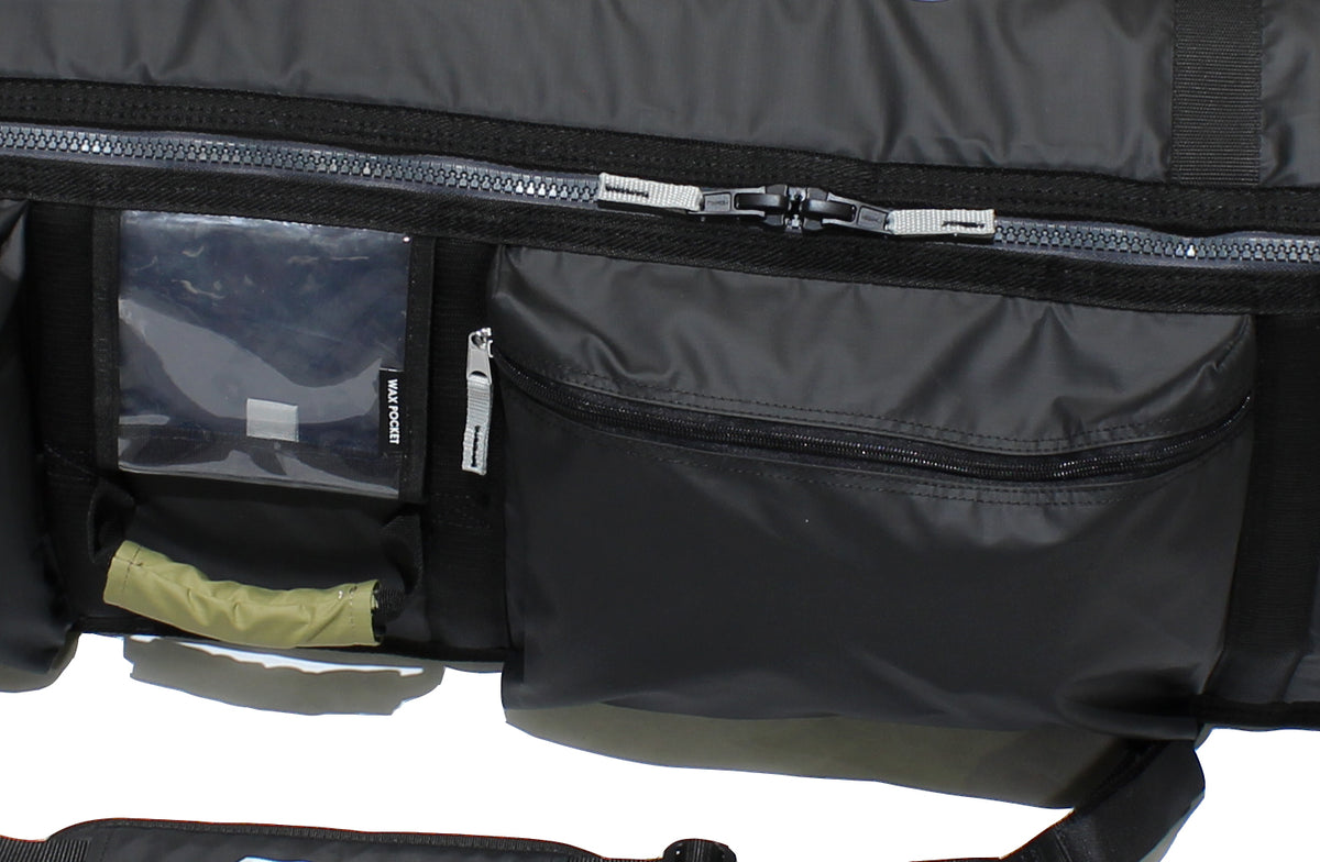 finless coffin molded zipper and storage pockets