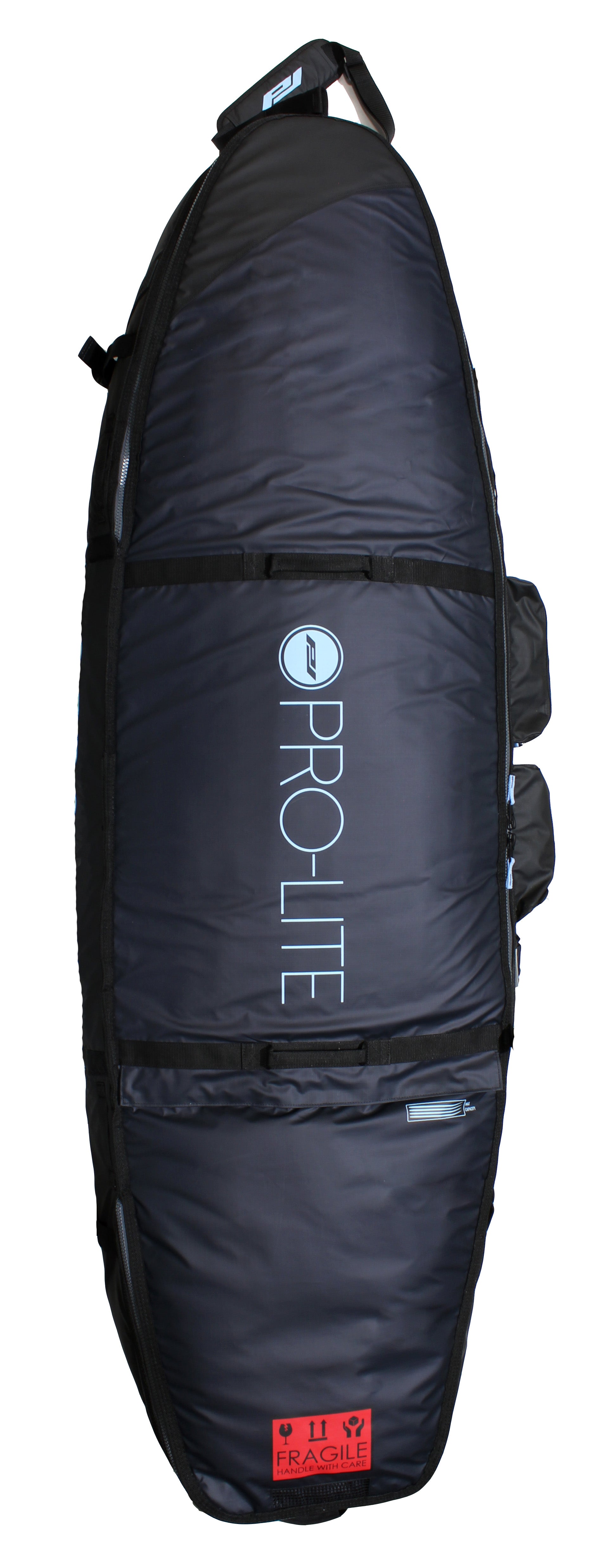 Pro-Lite deep wheeled coffin surfboard travel bag 4 to 7 boards-top view