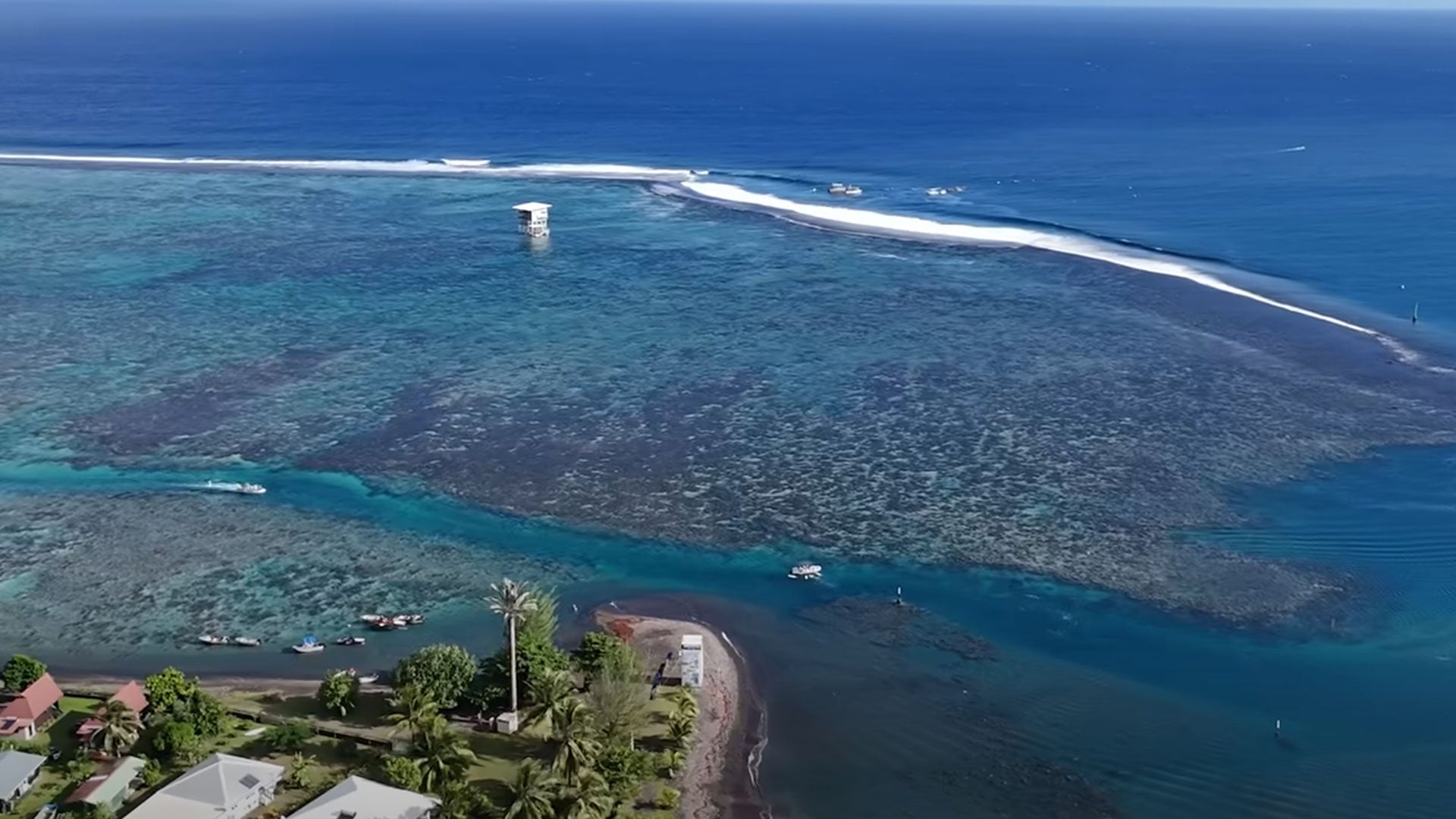 teahupoo surf from the air