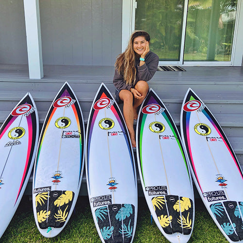 brisa hennessy with surfboard traction pads