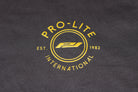 close up of gold standard t-shirt logo