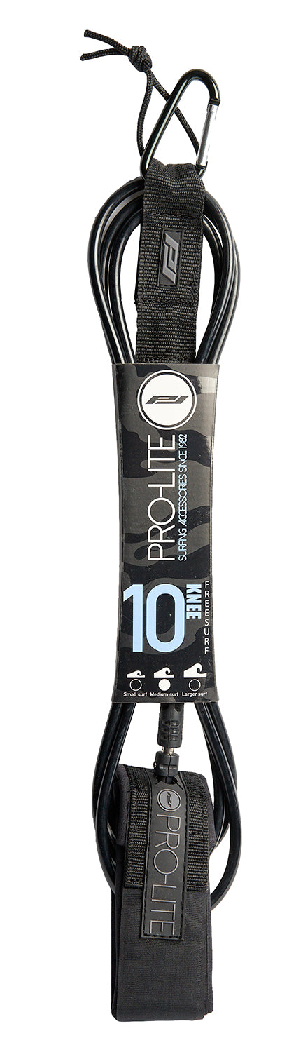 Pro-Lite black surfboard knee leash size 10'0 (Freesurf)