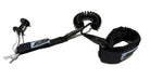 Body board coil leash with bicep cuff black.