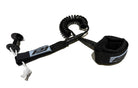 Body board coil leash with wrist cuff black.