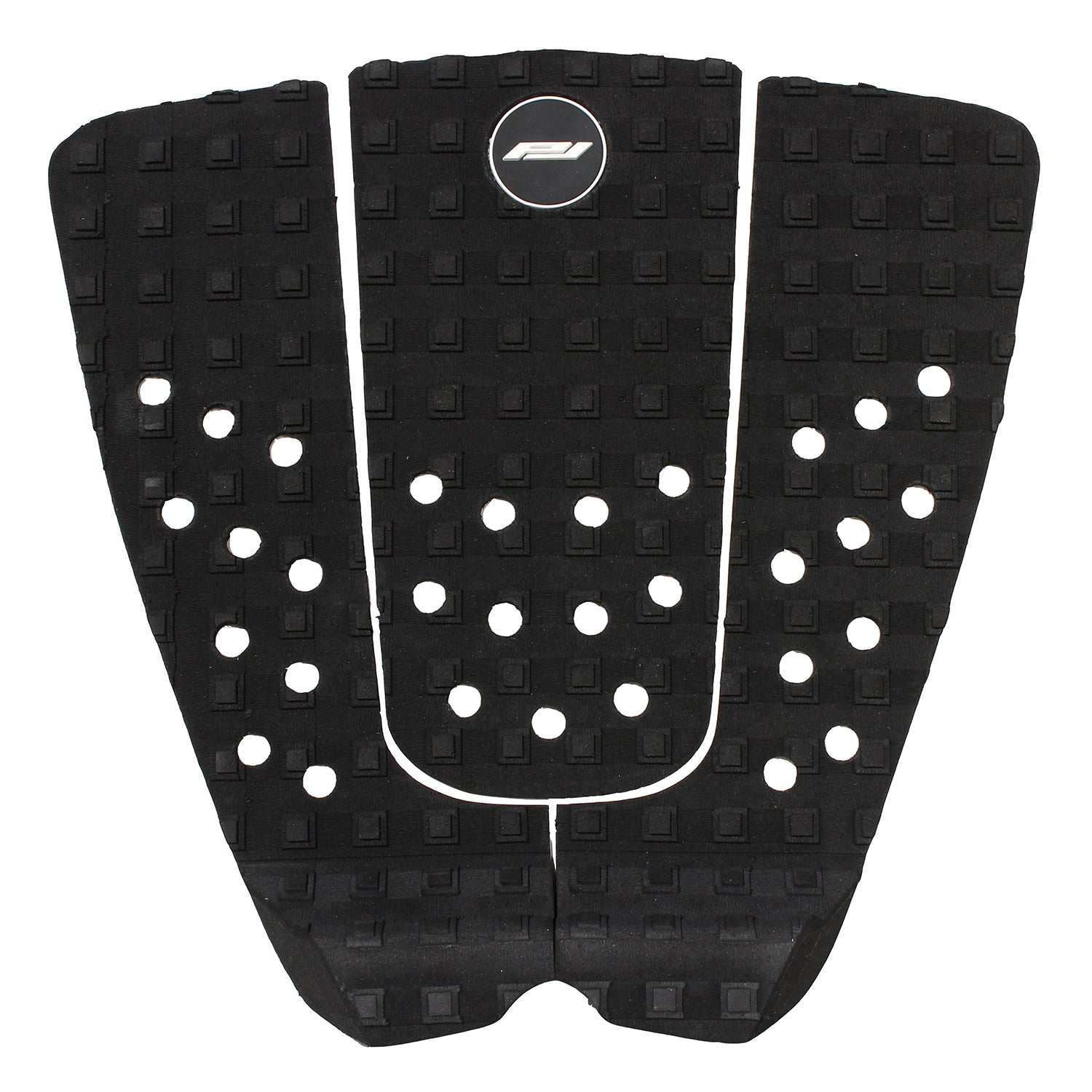 The basic 3 piece black surfboard traction pad with squared grip pattern.