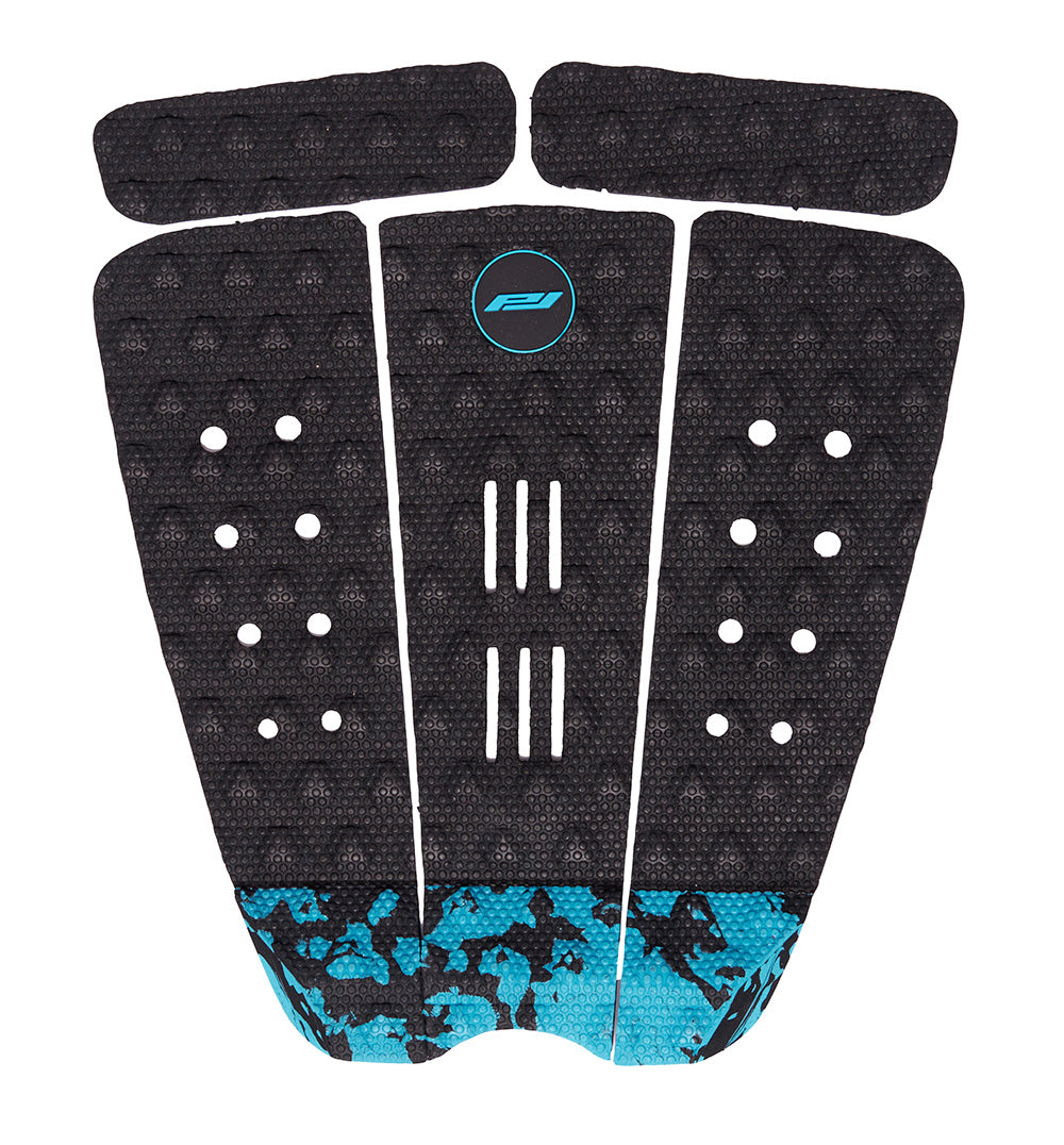 Timmy Reyes surfboard traction pad black and blue camo