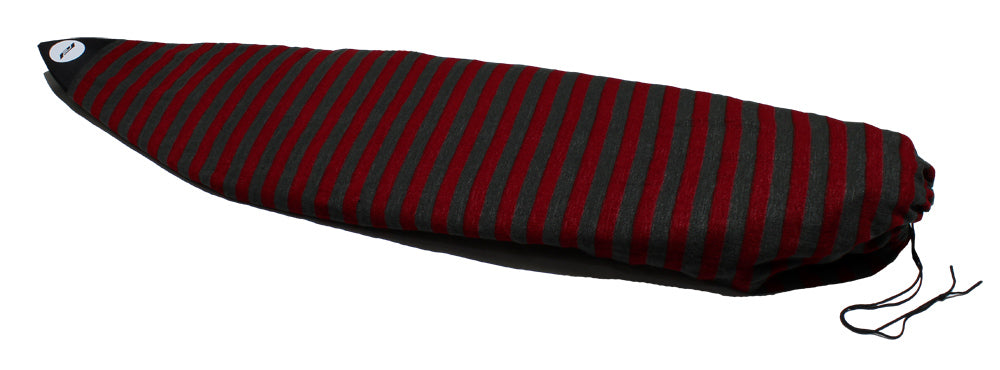 Pro-Lite shortboard surfboard sock cover red gray stripes