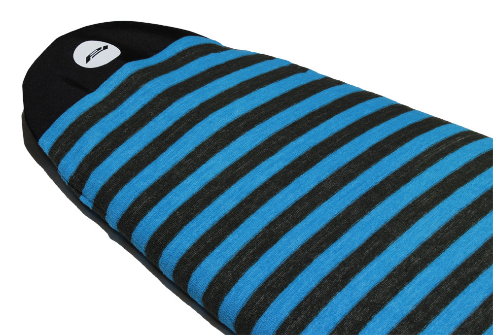 Pro-Lite longboard surfboard sock cover black blue stripes