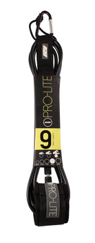 Pro-Lite black surfboard leash size 9'0 for large waves (survivor)