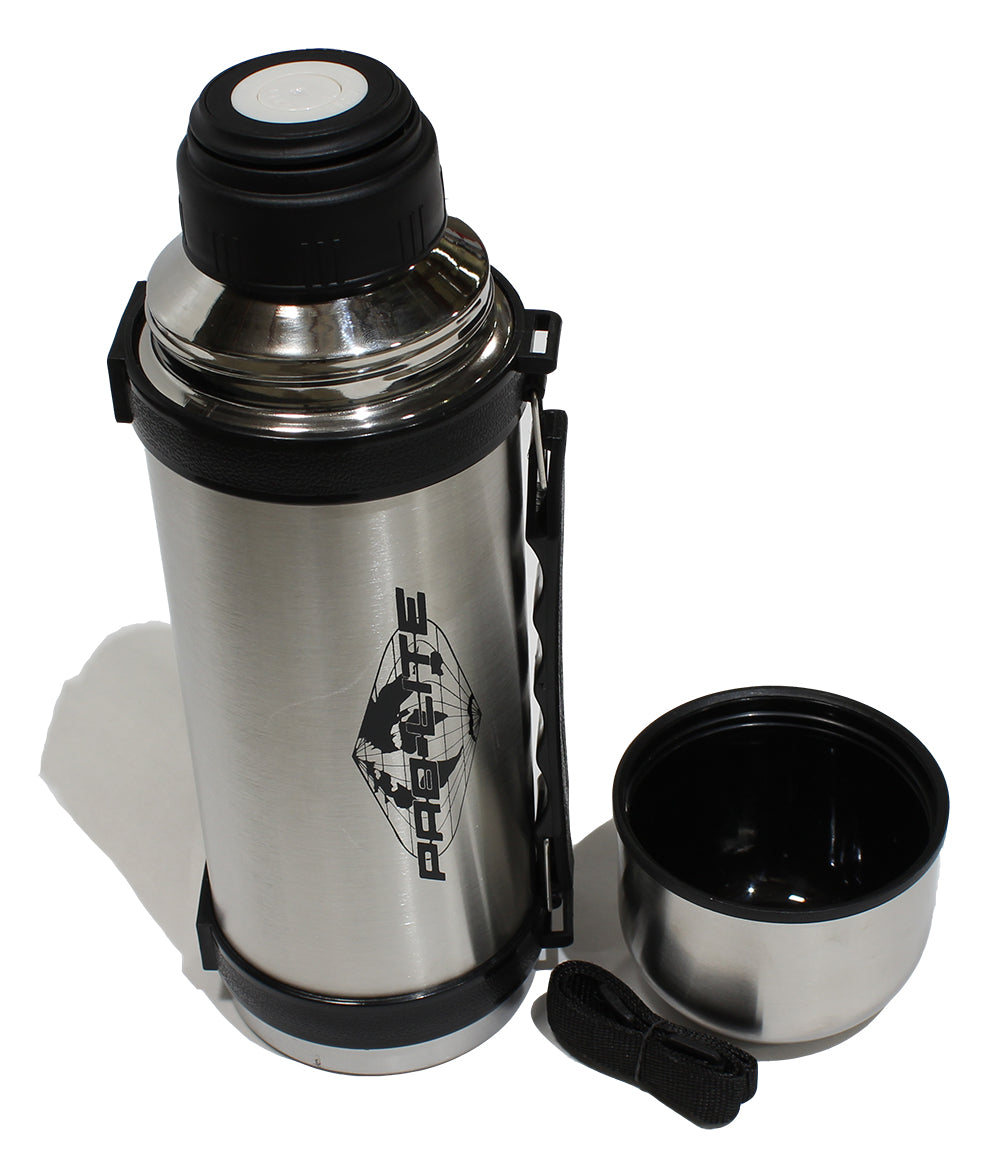 pro-lite stainless steel beverage thermos opened